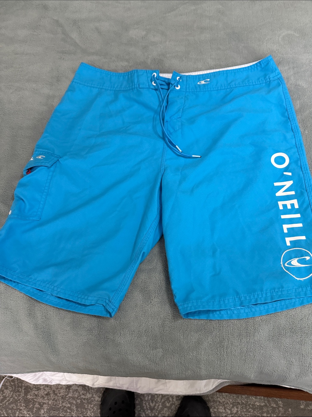 O'neill Bright Blue Men's Swim Boardshorts With White Logo